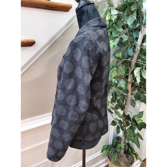 GAP The Academy Blazer Black Gray Polka Dot Wool Blend Blazer Jacket Size 4 - Picture 6 of 12